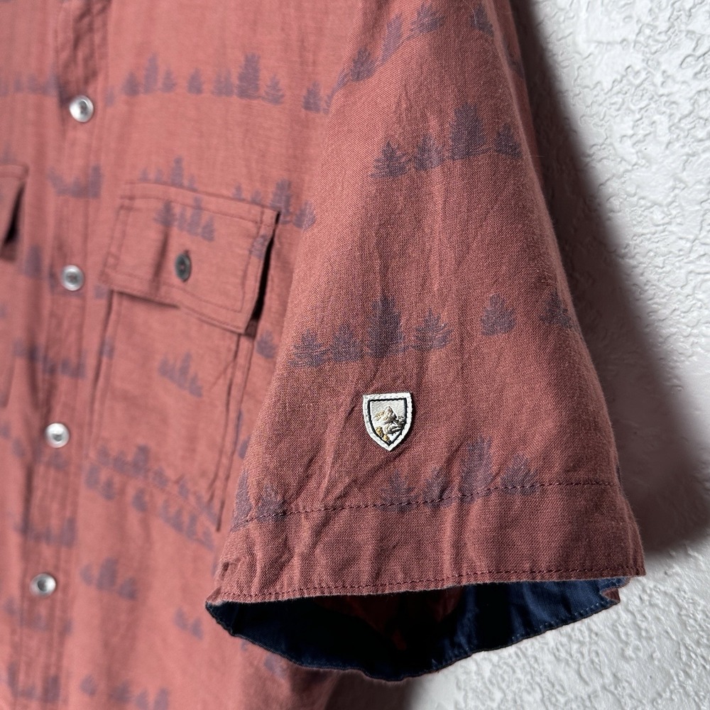 KUHL Thrive Rust Tree 7462 Button Short Sleeve Shirt Hiking Lightweight‎ Medium - Picture 5 of 13